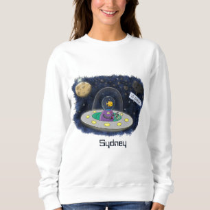 Sweatshirt Un joli poisson heureux dans l'espace dessin animé