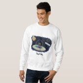 Sweatshirt Un joli poisson heureux dans l'espace dessin animé (Devant entier)
