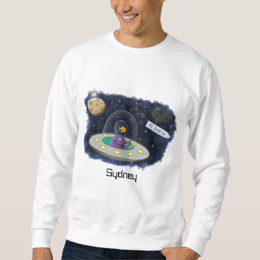 Sweatshirt Un joli poisson heureux dans l'espace dessin animé (Devant)