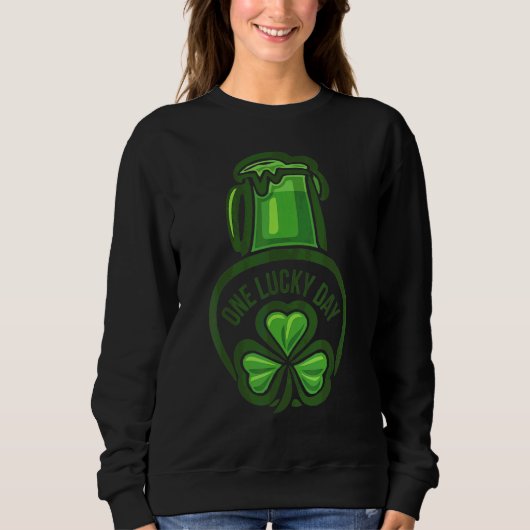 Sweatshirt Un jour heureux Saint Patrick's Day Shamrock irlan (Devant)