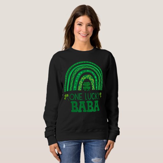 Sweatshirt Un Lucky Baba Shamrock Patrick S Day Rainbow Iris (Devant entier)