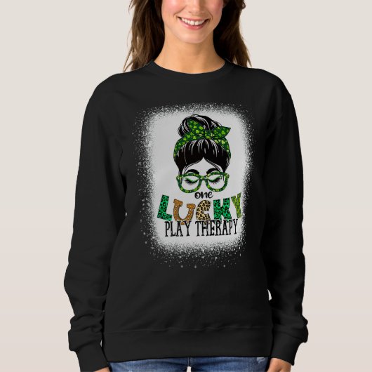 Sweatshirt Un Lucky Play Thérapie Bleached Messy Bun St Patri (Devant)