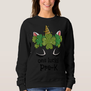 Sweatshirt Un Lucky PrK mignon Unicorn Face St patrick