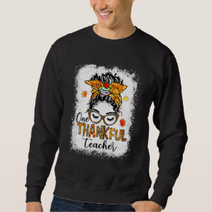Sweatshirt Un Merci Enseignant Messy Bun automne Thanksg