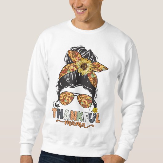 Sweatshirt Un Merci Mama Sunflower Messager Bun Chute Thanksg (Devant)