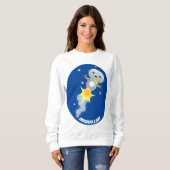 Sweatshirt Un mignon robot volant dans l'espace dessin animé (Devant entier)