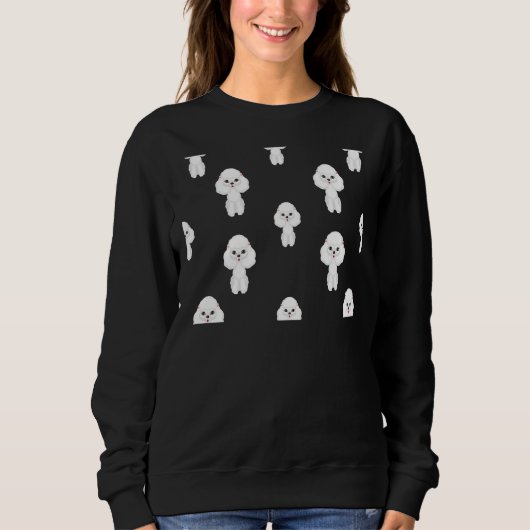 Sweatshirt Un motif de caniche miniature blanche (Devant)