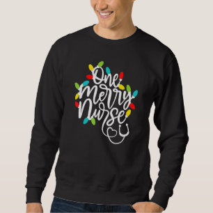 Sweatshirt Un Noël d'infirmière joyeuse Lumières préférées du