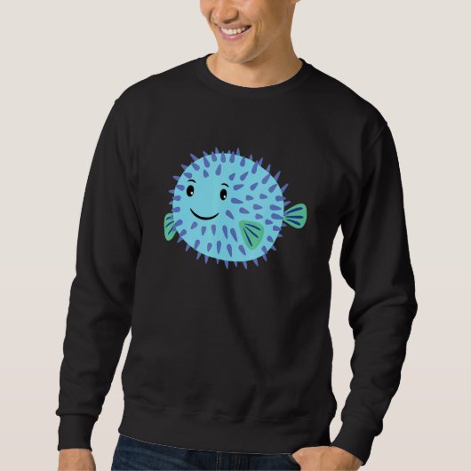 Sweatshirt Un Petit Poisson De Puffer Mignonne Nage Pour Vous (Devant)