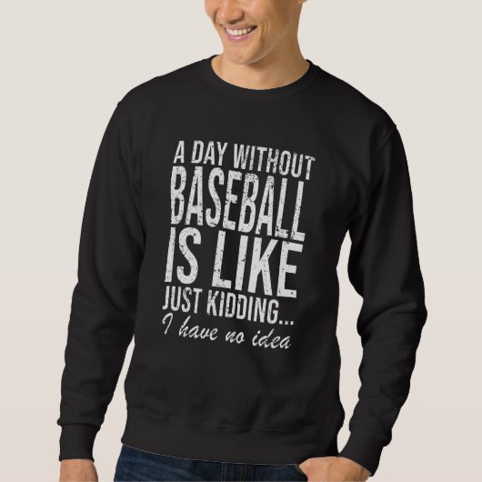 Sweatshirt Un piqueur de baseball qui raconte un cadeau (Devant)