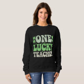 Sweatshirt Un professeur chanceux professeur rétro groovy St- (Devant entier)