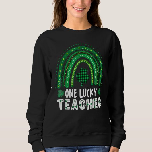 Sweatshirt Un professeur chanceux Rainbow St Patricku2019s Da (Devant)