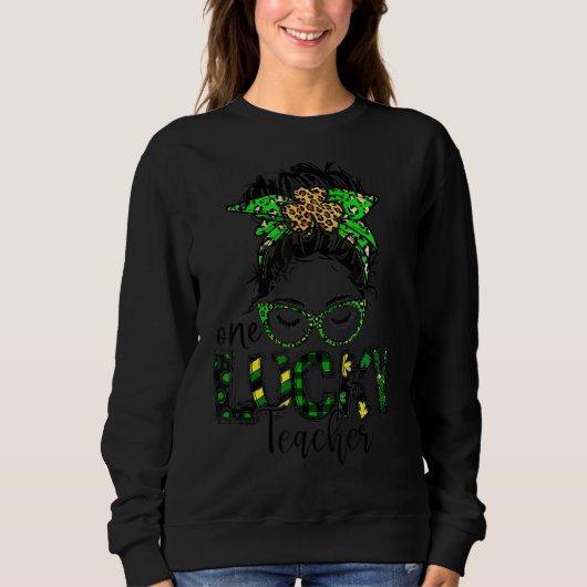Sweatshirt Un Professeur chanceux St Patrick Jour Enseignant (Devant)