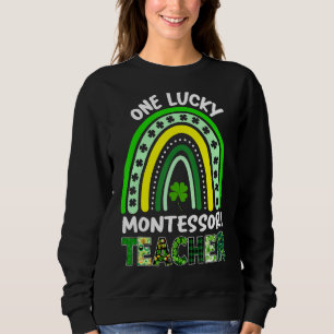 Sweatshirt Un professeur Lucky Montessori Rainbow Leopard St