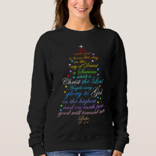 Sweatshirt Un sauveur est né Luc 2-11 Chemises Arbre de Noël