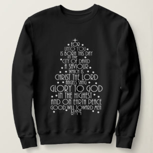 Sweatshirt Un Sauveur est Né Luke 2-11 Chemises à Arbre de No