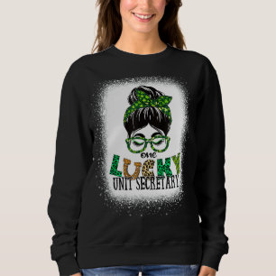 Sweatshirt Un secrétaire de l'unité Lucky Bleached Messy Bun