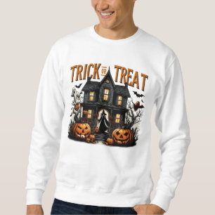 Sweatshirt Un tour éffrayant ou un régal dans une maison hant