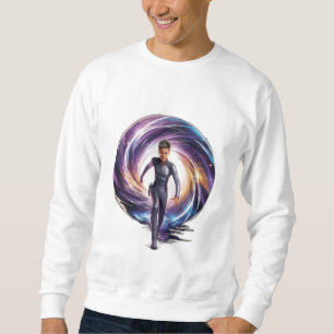 Sweatshirt Un voyageur temporel faisant un pas à travers un p