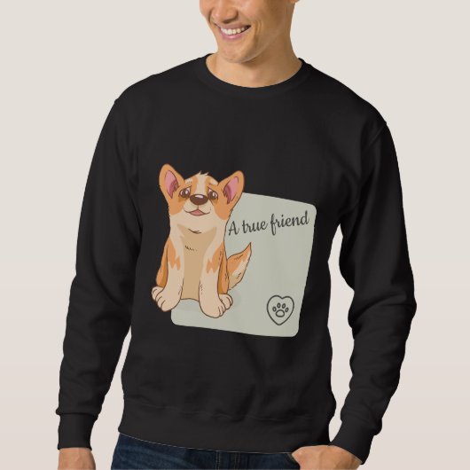 Sweatshirt Un vrai ami Welsh Corgi (Devant)