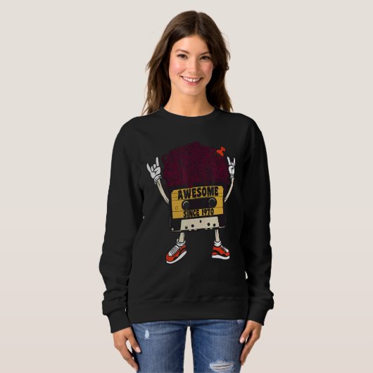 Sweatshirt Unapologetically black awesome since 1970 african  (Devant entier)