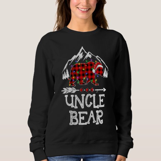 Sweatshirt Uncle Bear Buffalo Plaid Matching Family Christmas (Devant)