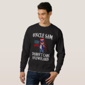 Sweatshirt Uncle Sam Doesn't Care Snowflakes American Flag_3 (Devant entier)