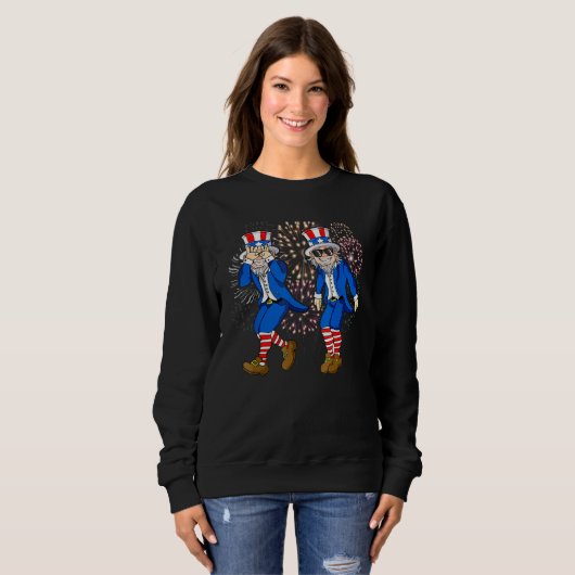 Sweatshirt Uncle Sam Griddy Dance  4th of July Fireworks (Devant entier)