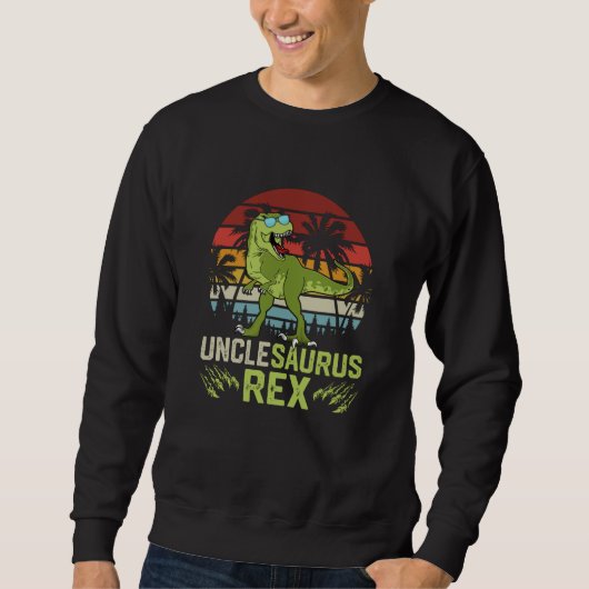 Sweatshirt Unclesarurus Rex | Design de dinosaure rétro cool (Devant)