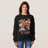 Sweatshirt Undergrad Vibes School Groovy Retro Boho Rainbow C (Devant entier)