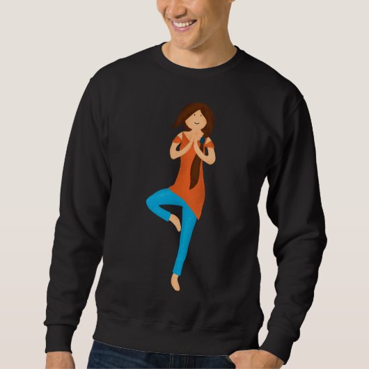 Sweatshirt Une Dame De Yoga Se Trouvant Sur Un Pot D'Arbre De (Devant)
