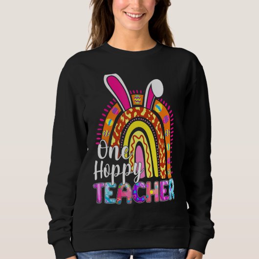 Sweatshirt Une école Bunny enseignant Hoppy Leopard Eas (Devant)