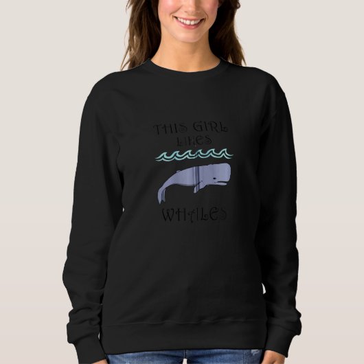 Sweatshirt Une Fille Aime Les Baleines Dire Wilderness Ocean  (Devant)