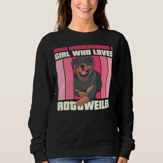 Sweatshirt Une fille qui aime les Rottweilers (Devant)