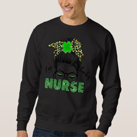 Sweatshirt Une infirmière chanceuse St Patrick's Day (Devant)