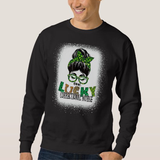 Sweatshirt Une infirmière de correction chanceuse St patrick (Devant)