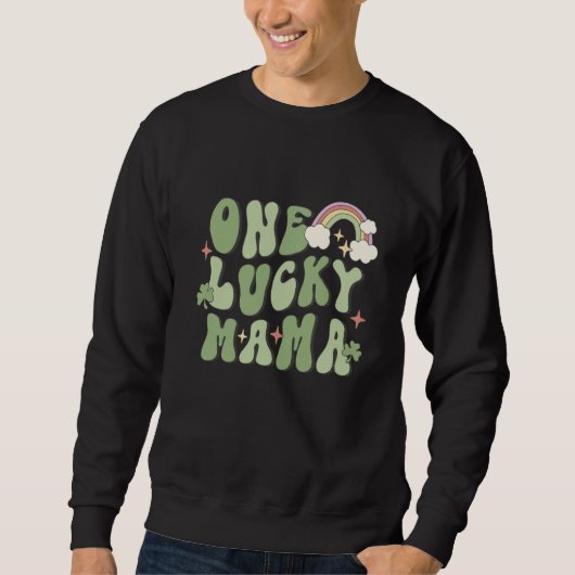 Sweatshirt Une Maman Chanceuse Saint-Patrick Arc-en-Ciel C (Devant)
