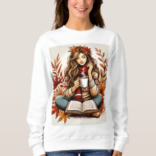 Sweatshirt une mignonne chemise de fille en automne