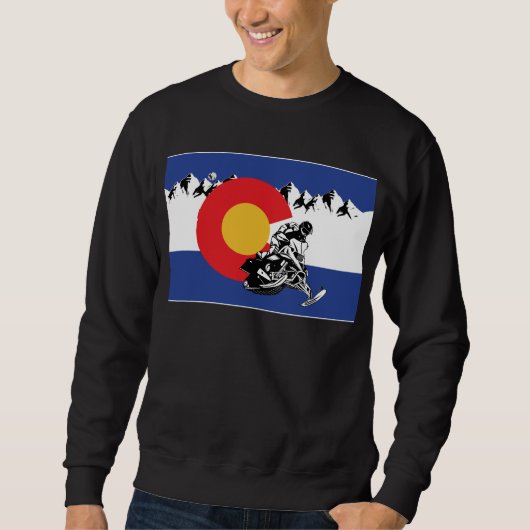 Sweatshirt Une motoneige Cool dans le drapeau du Colorado (Devant)