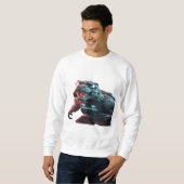Sweatshirt Une photo saisissante d'un T-Rex menaçant, showcas (Devant entier)