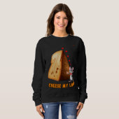Sweatshirt Une souris de dessin animé en amour avec un fromag (Devant entier)