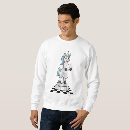 Sweatshirt Unicorn at Chess (Devant entier)