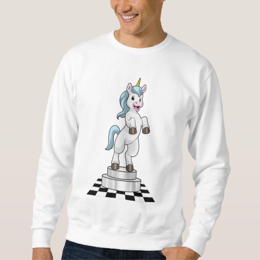 Sweatshirt Unicorn at Chess (Devant)