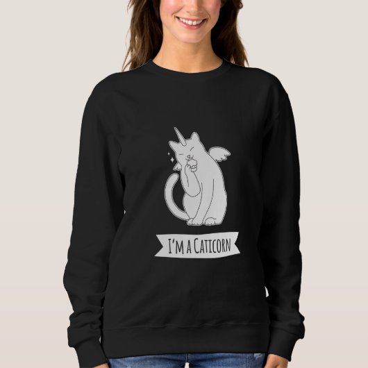 Sweatshirt Unicorn Chat Im A Caticorn Pour Les Femmes Hommes (Devant)
