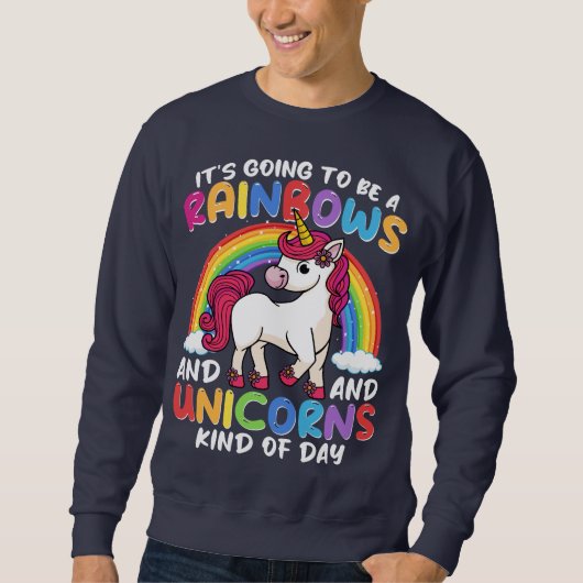 Sweatshirt Unicorn Cute Whimsical Funny Rainbows Et Unicorns (Devant)