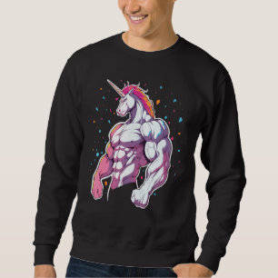 Sweatshirt Unicorn Gym Fitness Workout Powerlifter Muscle