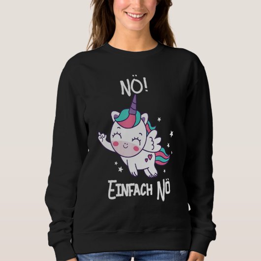 Sweatshirt Unicorn Nö Simply Nö Saying Middle Finger (Devant)