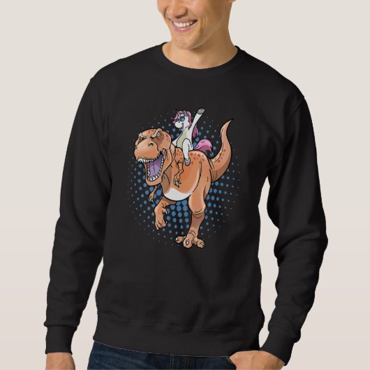Sweatshirt Unicorn Riding Rex Dinosaur (Devant)
