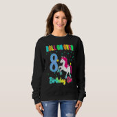 Sweatshirt Unicorn Roller Skate Party Thème Age 8 (Devant entier)