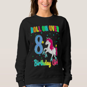 Sweatshirt Unicorn Roller Skate Party Thème Age 8